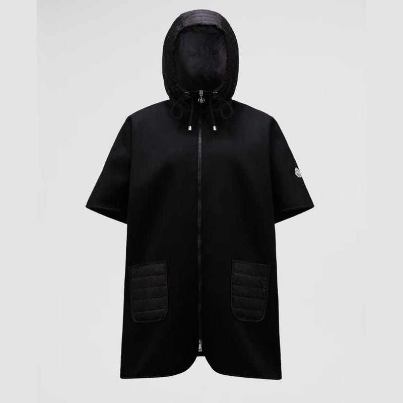 Hooded Wool Down Cape