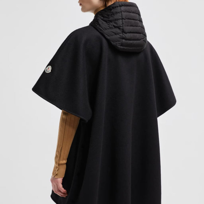 Hooded Wool Down Cape