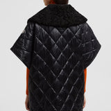 Teddy-Trimmed Padded Cape