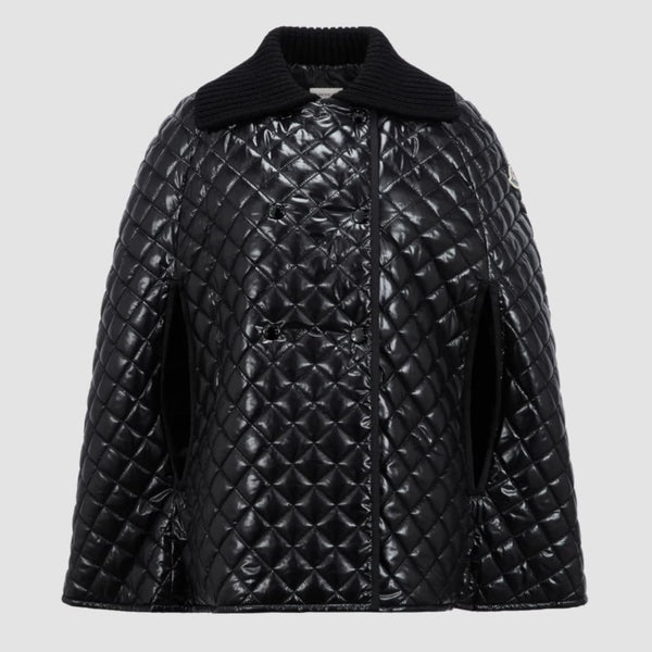 Diamond-Quilted Down Cape