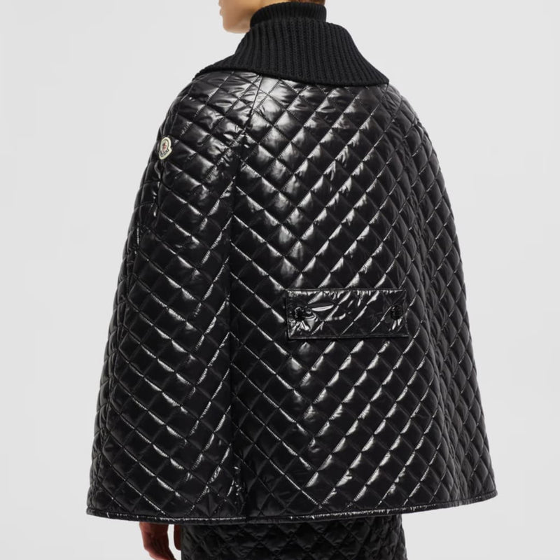 Diamond-Quilted Down Cape