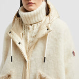 Wool, Alpaca & Mohair Padded Hooded Shearling Cape