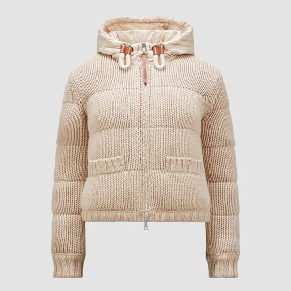 Padded Wool Zip-Up Hoodie