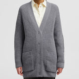 Padded Wool Long Cardigan