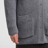 Padded Wool Long Cardigan