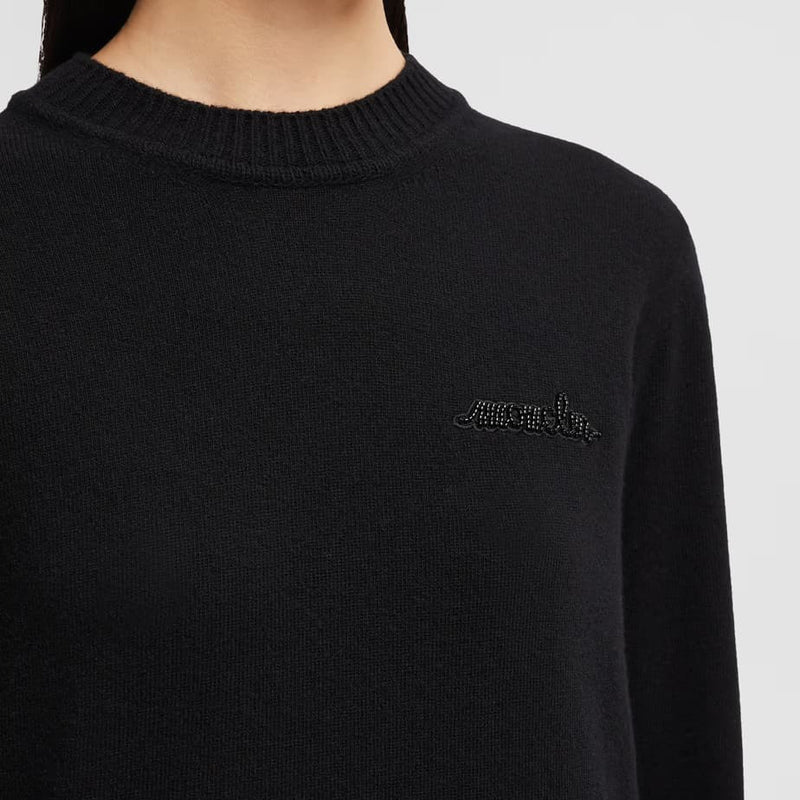 Beaded Logo Patch Cashmere & Wool Jumper