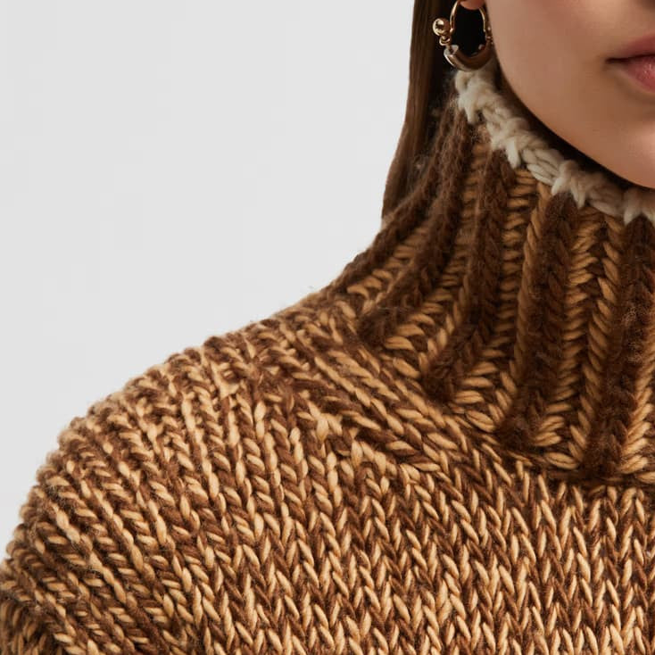 Wool Blend Polo Neck Jumper