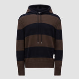 Striped Knit Cotton Hoodie