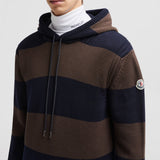 Striped Knit Cotton Hoodie