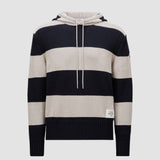 Striped Knit Cotton Hoodie