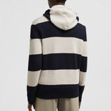 Striped Knit Cotton Hoodie