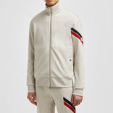 Tricolour Accent Cotton Zip-Up Sweatshirt