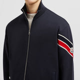 Tricolour Accent Cotton Zip-Up Sweatshirt