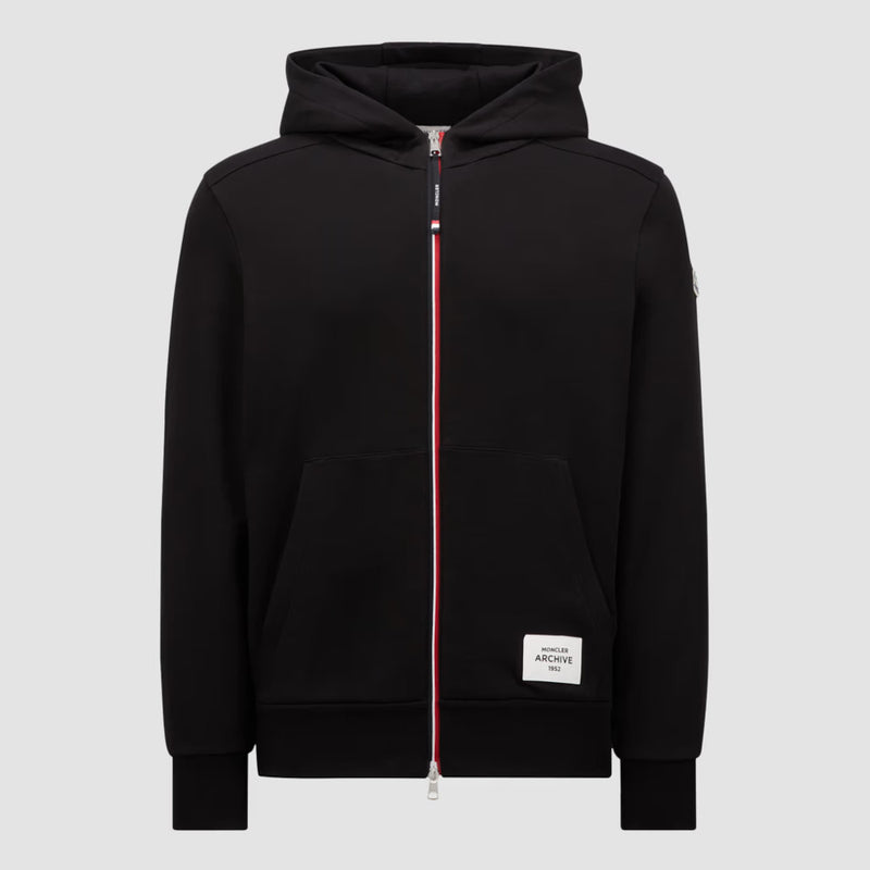 Tricolour-Trimmed Zip-Up Cotton Hoodie