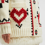 Embroidered Wool Blend Cardigan