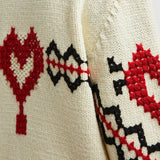 Embroidered Wool Blend Cardigan