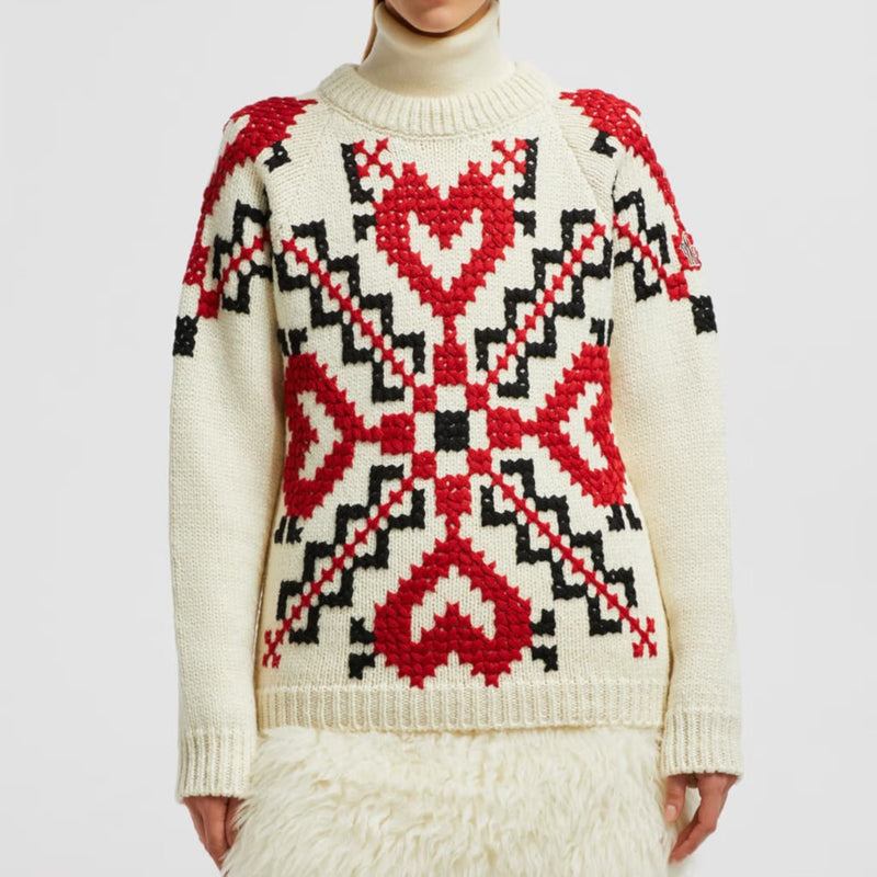 Hand-Embroidered Wool Blend Jumper