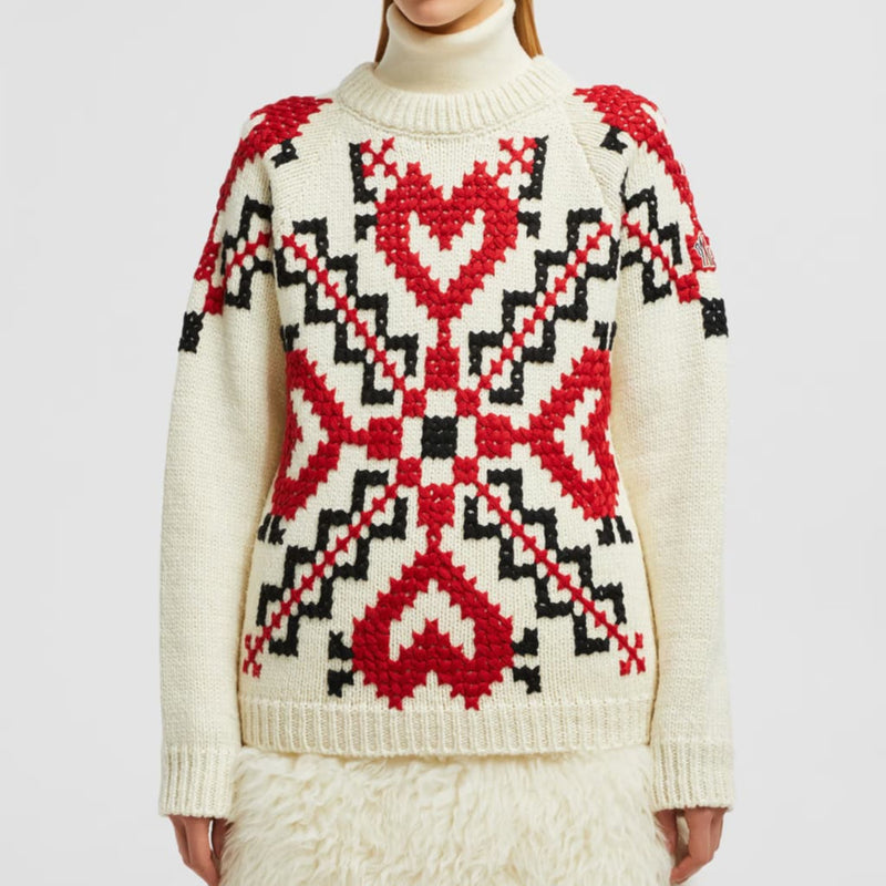 Hand-Embroidered Wool Blend Jumper