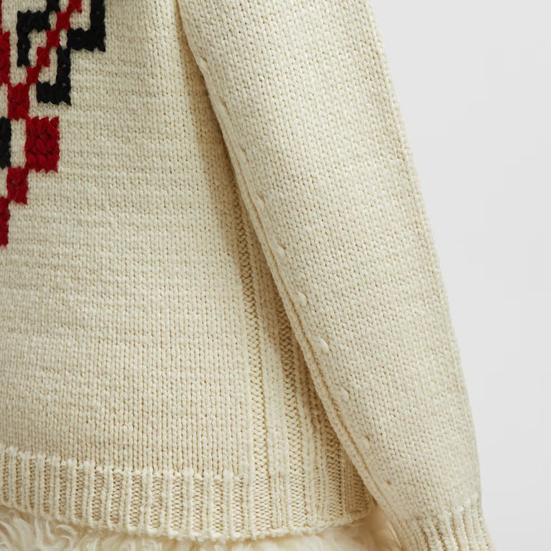 Hand-Embroidered Wool Blend Jumper