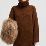 Alpaca & Wool Blend Polo Neck Jumper