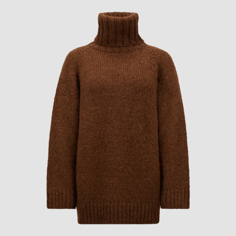 Alpaca & Wool Blend Polo Neck Jumper