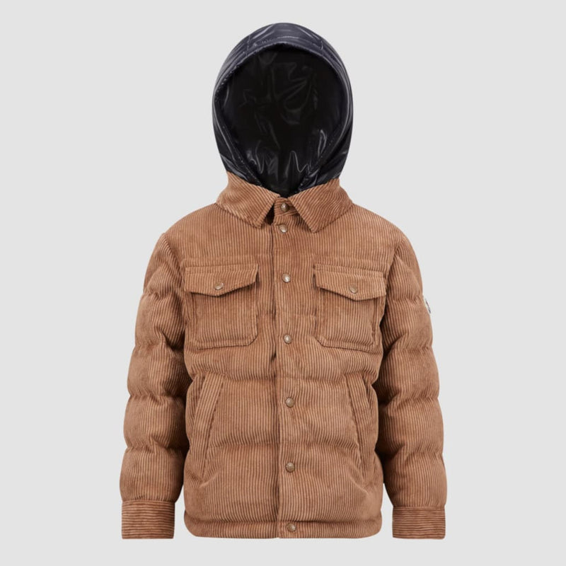 Giusto Hooded Corduroy Down Shirt Jacket