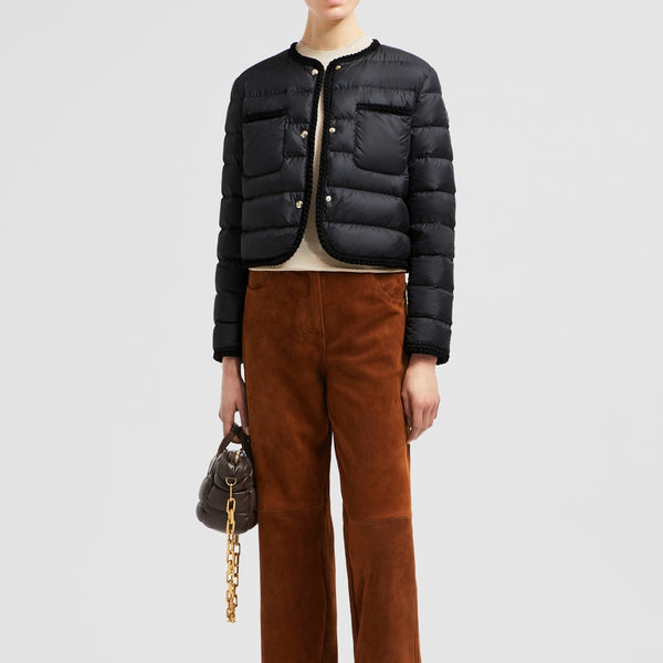GENCAY BRAIDED TRIM SHORT DOWN JACKET