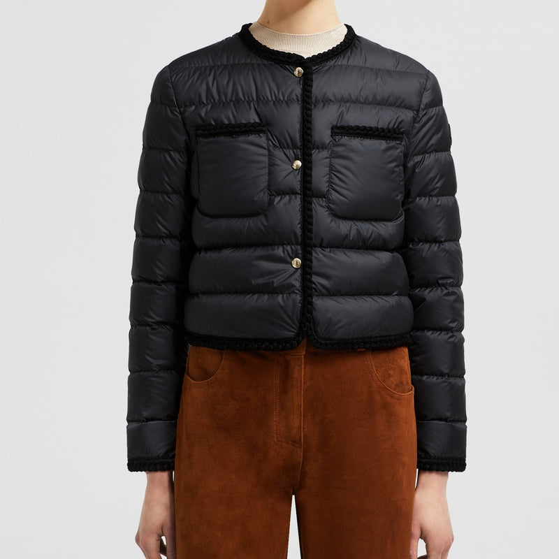 GENCAY BRAIDED TRIM SHORT DOWN JACKET