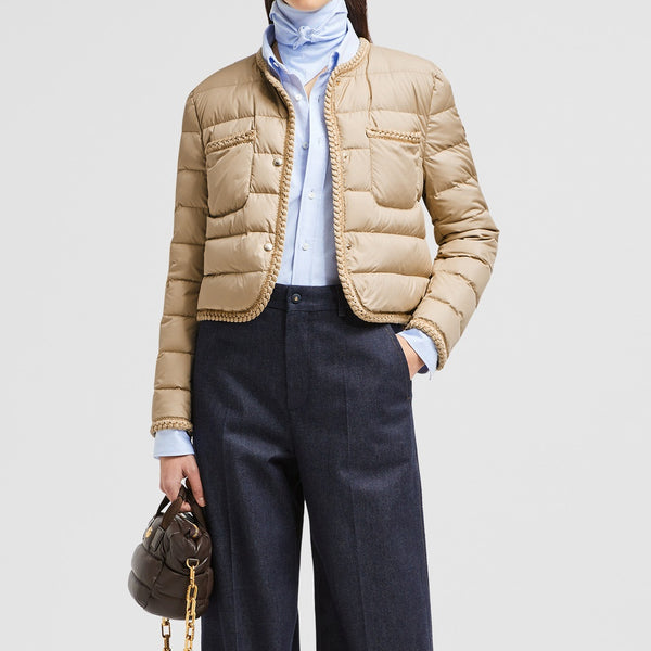 GENCAY BRAIDED TRIM SHORT DOWN JACKET