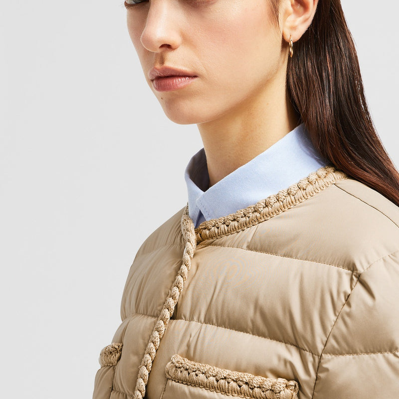 GENCAY BRAIDED TRIM SHORT DOWN JACKET