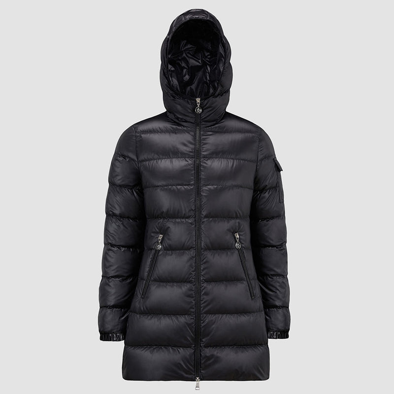 GLEMENTS HOODED MID-LENGTH DOWN JACKET