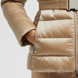 CUPIDONE HOODED SHEARLING SHORT DOWN JACKET