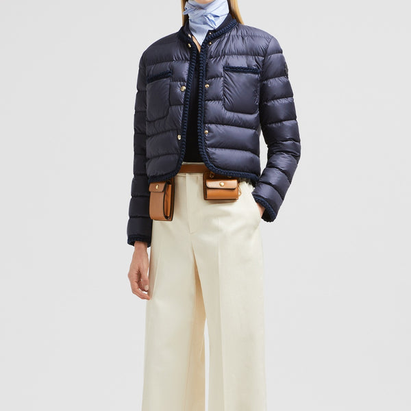 GENCAY BRAIDED TRIM SHORT DOWN JACKET