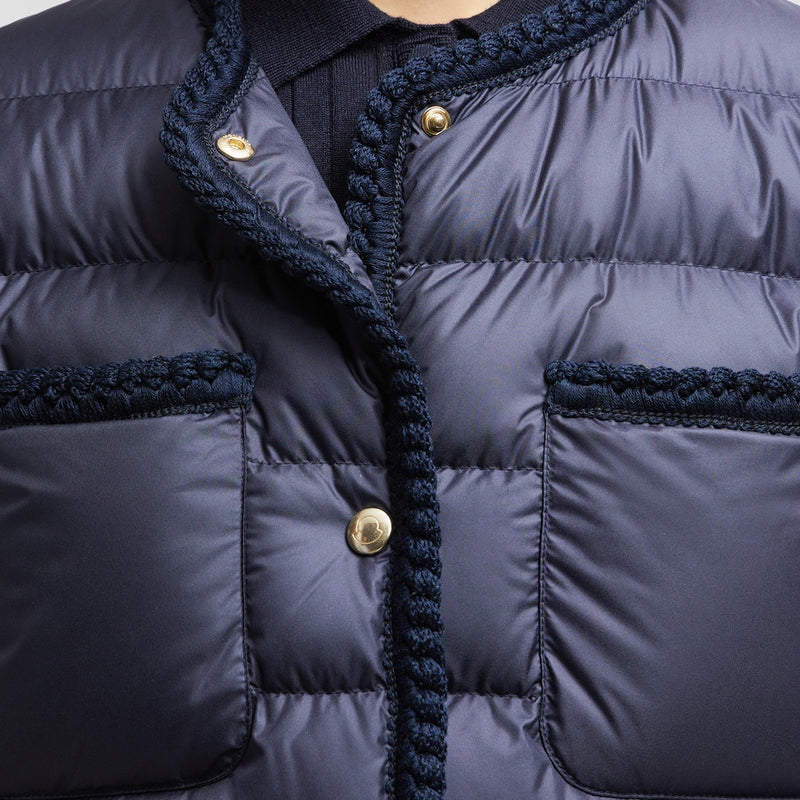 GENCAY BRAIDED TRIM SHORT DOWN JACKET