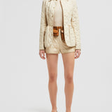 UZES DIAMOND-QUILTED PADDED LINEN JACKET