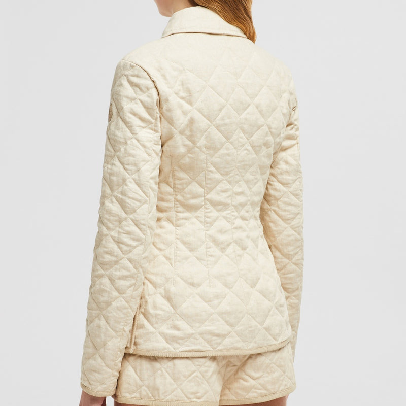 UZES DIAMOND-QUILTED PADDED LINEN JACKET