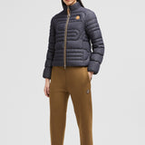 XIAOQING SNAKE-QUILTED DENIM SHORT DOWN JACKET