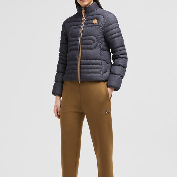 XIAOQING SNAKE-QUILTED DENIM SHORT DOWN JACKET