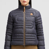 XIAOQING SNAKE-QUILTED DENIM SHORT DOWN JACKET