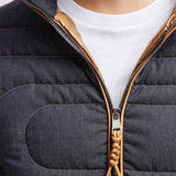 XIAOQING SNAKE-QUILTED DENIM SHORT DOWN JACKET