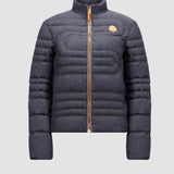 XIAOQING SNAKE-QUILTED DENIM SHORT DOWN JACKET