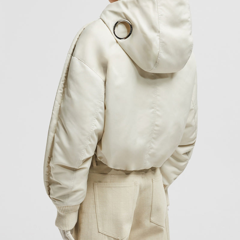 MONCLER X WILLOW SMITH MALEK HOODED SHORT DOWN JACKET
