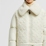 RISOUL WOOL & SHEARLING SHORT DOWN JACKET