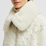 RISOUL WOOL & SHEARLING SHORT DOWN JACKET