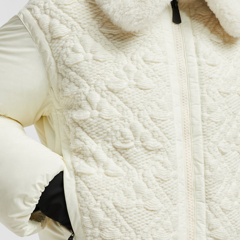 RISOUL WOOL & SHEARLING SHORT DOWN JACKET