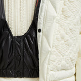 RISOUL WOOL & SHEARLING SHORT DOWN JACKET
