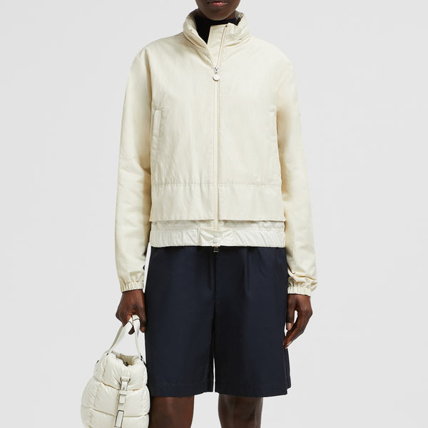 JANZE HOODED TWILL SHORT DOWN JACKET