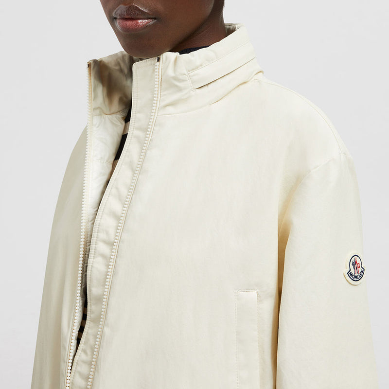 JANZE HOODED TWILL SHORT DOWN JACKET