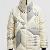 LEUTASCH PATCHWORK-QUILTED WOOL SHORT DOWN JACKET