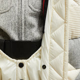 LEUTASCH PATCHWORK-QUILTED WOOL SHORT DOWN JACKET